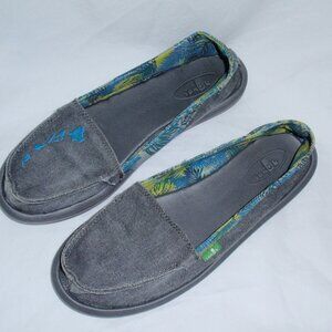 Sanuk Shorty Hawaii Women's Boat Shoes 7 Floral Hawaiian Canvas Embroidered